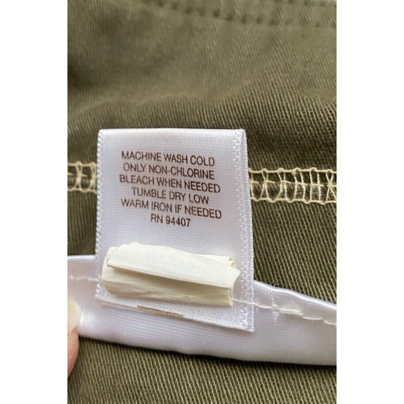 Travel Smith Womens Canvas Coat Size Medium Green Cotton Cargo Utility Jacket - Picture 10 of 16